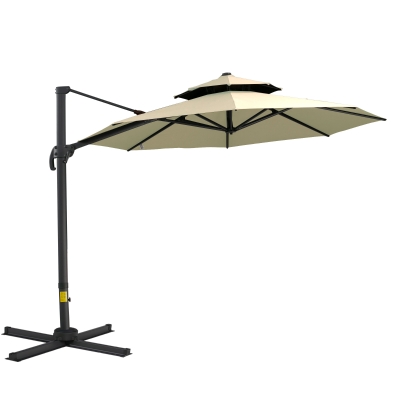 Sun Umbrella 10.8' x 10.8' x 9.2' Beige