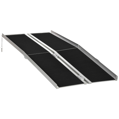 HOMCOM 6ft Wheelchair Ramp Scooter Mobility Non-Skid Layering Portable Foldable Aluminium