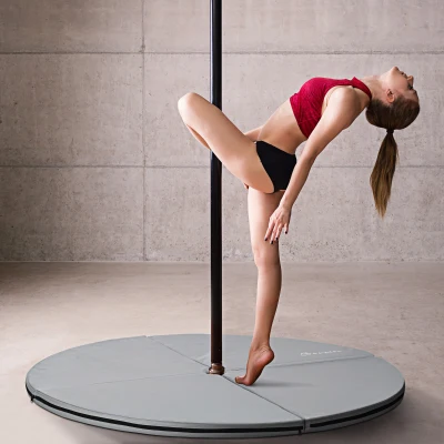 Soozier 2" x 5' Folding Pole Dance Mat, Lightweight, Gray