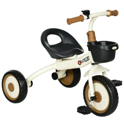 Qaba Toddler Tricycle for Kids Age 2-5, White