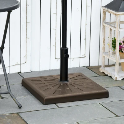 Umbrella Base 20" L x 20" W x 12.5" H Brown