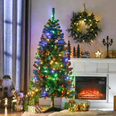 HOMCOM 6' Prelit Artificial Christmas Tree with LED Lights