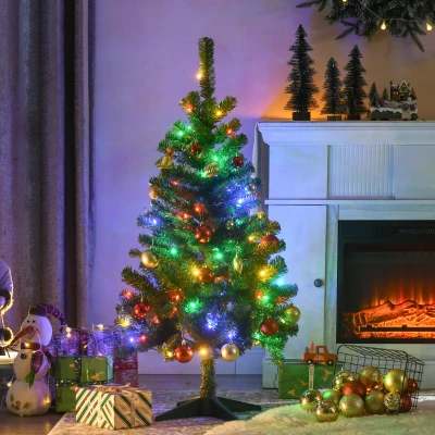 HOMCOM 4' Prelit Artificial Christmas Tree with LED Lights