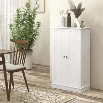 HOMCOM Freestanding Kitchen Pantry Cabinet with 12 Shelves, White