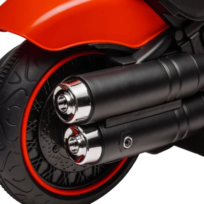 Aosom 6V Kids Motorcycle w/ Training Wheels, Single-Button Start, Red(m-9)