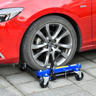 DURHAND Hydraulic Wheel Dolly Tire Jack with Ratcheting Foot Pedal for Vehicle Positioning for Car Truck RV Trailer, 1500LBS, Set of 1
