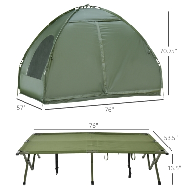 Cama de camping Outsunny gris 210x86x42 cm aluminio hierro tela  oxford_A20-152