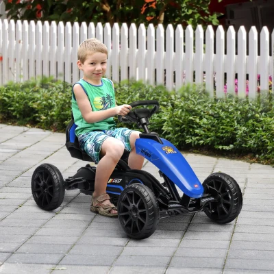 Aosom Kids Pedal Go Kart w/ Swing Axle, Blue