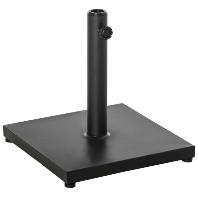Outsunny 29 lbs Market Umbrella Base Holder 16" Heavy Duty Square Parasol Stand for Patio, Outdoor, Backyard, Black