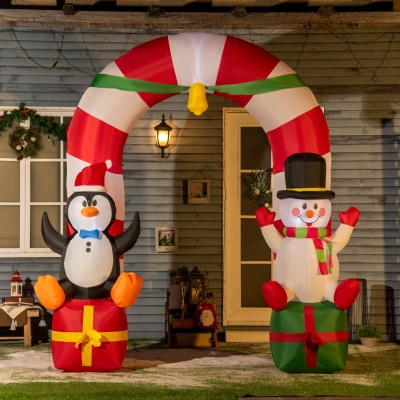 Outsunny 9ft Christmas Inflatables Candy Cane Archway Decor