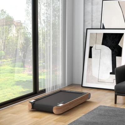 Soozier 2.5HP Under Desk Treadmill, Portable Walking Pad, Wood Look