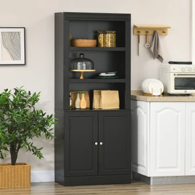 HOMCOM 72" Kitchen Buffet with Hutch, Black