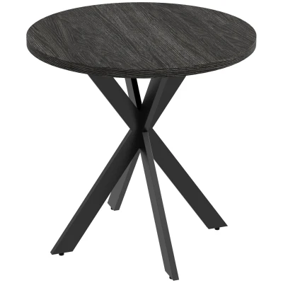 HOMCOM 29" Dining Table, Contemporary Round Kitchen Table with Steel Legs, Black