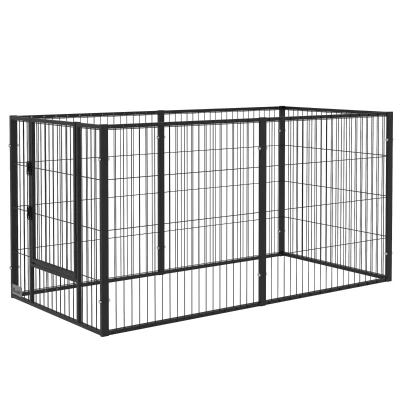 PawHut 6 Panel 32.5" - 59" x 32" Dog Playpen, Heavy Duty Pet Playpen for Indoor Outdoor, Small and Medium Dogs
