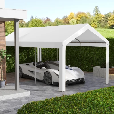Outsunny 10x20ft UV Resistant Carport Canopy Replacement, White