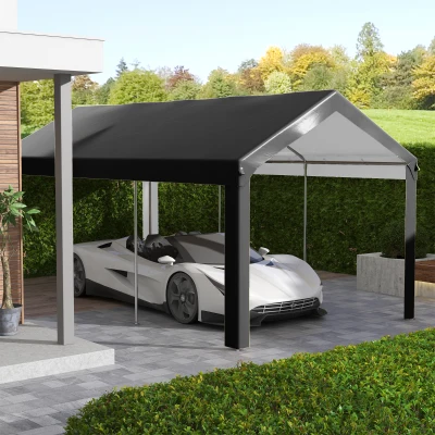 Outsunny 10x20ft UV Resistant Carport Canopy Replacement, Dark Gray