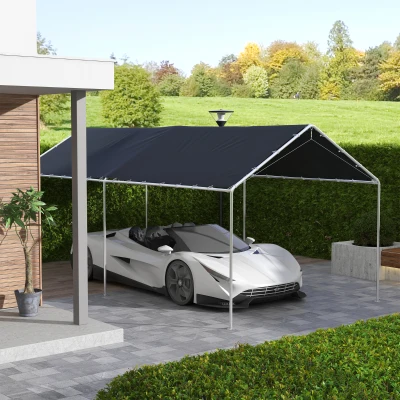 Outsunny 10x20ft UV Resistant Carport Canopy Cover, Dark Gray