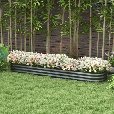 Garden Bed 94.5" L x 24.5" W x 11.75" H Dark Gray