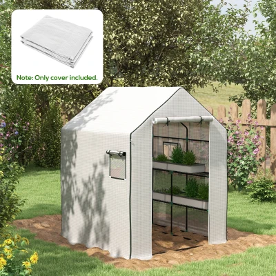 Outsunny Greenhouse Cover Replacement, 55" x 56" x 74", White