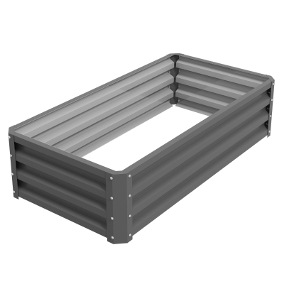 Outsunny Galvanized Raised Garden Bed, Outdoor Planter Box for Vegetables, Flowers, Herbs, 4' x 2' x 1', Light Grey