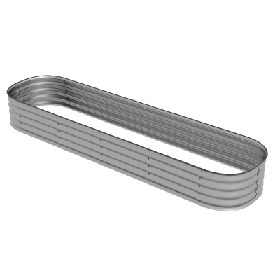 Outsunny 7.9 x 2 x 1ft Galvanized Raised Garden Bed Kit, Metal Planter Box with Safety Edging, Silver