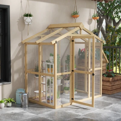 Outsunny 6.5' x 4' Walk-in Greenhouse with Auto Window, Green