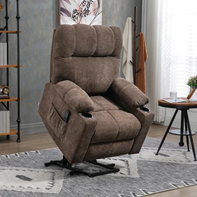 HOMCOM Lift Recliner Chair with Footrest, Coffee