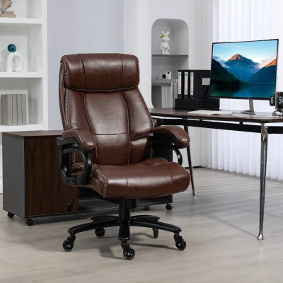 Vinsetto Big & Tall Executive Office Chair, 400 lbs, PU Leather, Brown