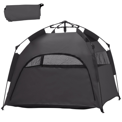PawHut Pop Up Dog Tent for Large Dogs, Dark Gray