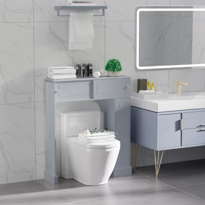 Kleankin Over Toilet Storage Cabinet with Adjustable Shelves, White
