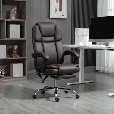 Vinsetto Heated Reclining Massage Office Chair, Brown