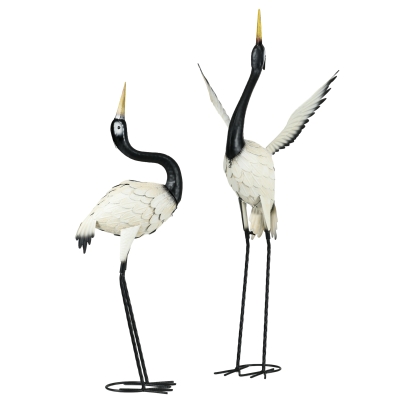 Outsunny Set of 2 Heron Garden Statues, 35.5" & 40.5"