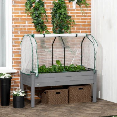 Elevated Planter Box 47.75" x 21.75" x 46" Dark Gray