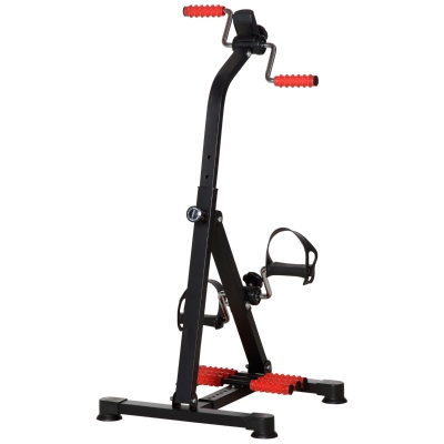 Soozier Pedal Exerciser, Hand Arm Knee and Leg Exercise Machine, Height-adjustable, with LCD Display and Foot Massage Roller