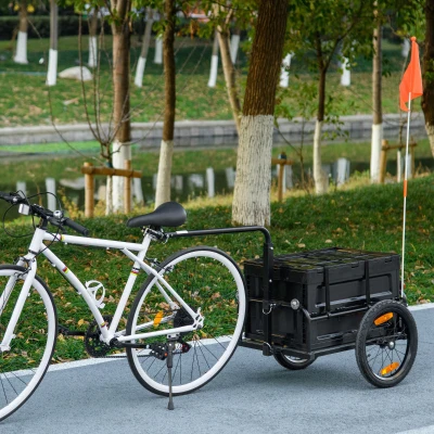 Aosom Bike Cargo Trailer with Removable Storage Box