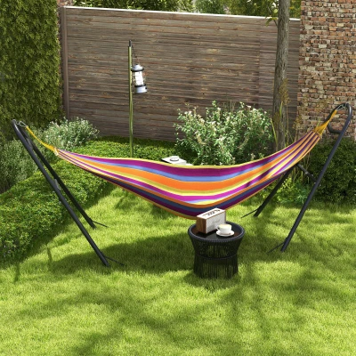 Outsunny Portable Hammock Stand, Adjustable Steel Frame, 10.3', 550 lbs, Black