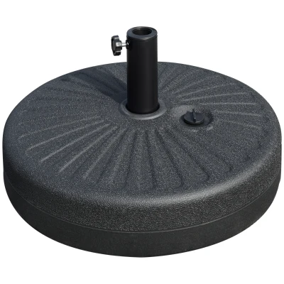 Outsunny 48 lb Heavy Duty Patio Umbrella Base, Water Filled Market Umbrella Stand with Steel Pole for Outdoor, Backyard, Black