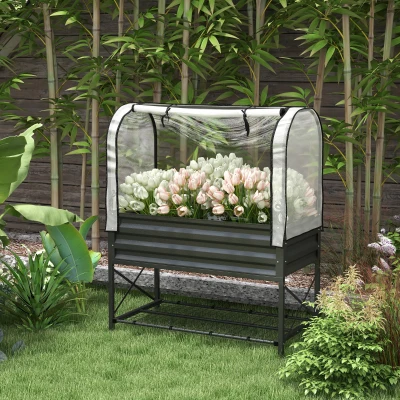 Raised Garden Bed 41.75" L x 21.25" W x 53.25" H Black