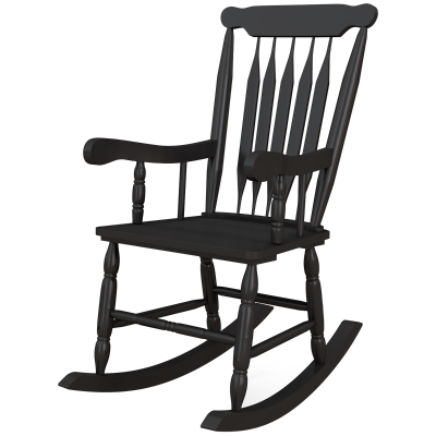Outsunny Wooden Rocker Chair, 350 lbs High Back Outdoor, Black