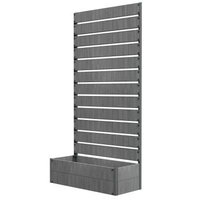 Raised Garden Bed with Trellis 35.75" L x 15" W x 70.75" H Dark Gray