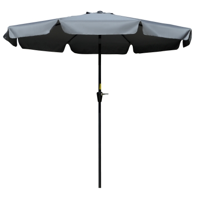 Outsunny 8.5 ft Outdoor Market Table Umbrella, Round Patio Umbrella with Tilt and Crank for Garden, Backyard, Deck, Dark Grey