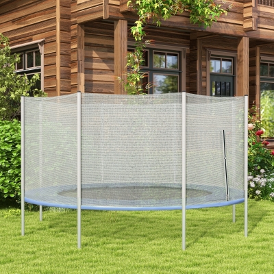 Soozier 2FT Replacement Trampoline Net Enclosure Safety w/ 8 Poles, Grey