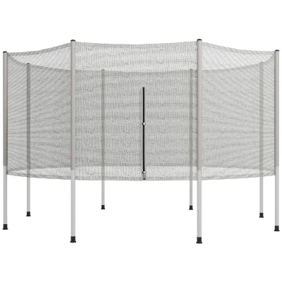 Soozier 2FT Replacement Trampoline Net Enclosure Safety w/ 8 Poles, Grey