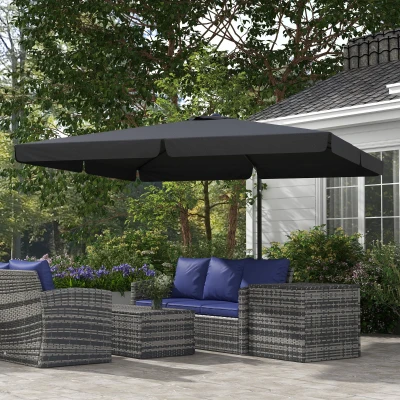 Outsunny 10' Gray Cantilever Patio Umbrella, Offset with Tilt & Crank