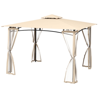 Gazebo 143.75" L x 118" W x 112.25" H Beige