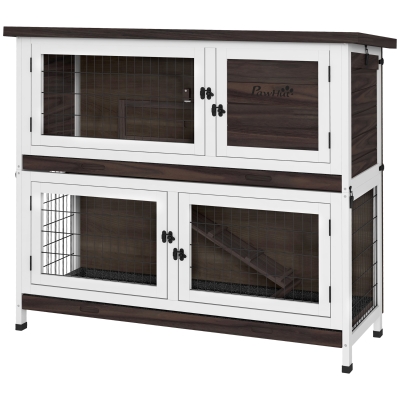 PawHut 46" Outdoor Rabbit Hutch with Ramp for 1-2 Rabbits