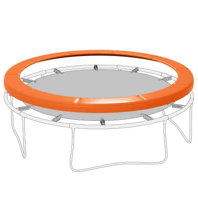 Soozier 14ft Trampoline Replacement Pad Trampolining Replacement Jump Bounce Exercise GYM Pad Only Light Orange