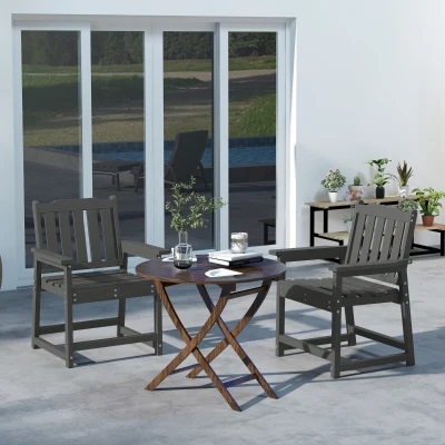 Outsunny 2-Piece Heavy-Duty Patio Dining Chairs, Gray