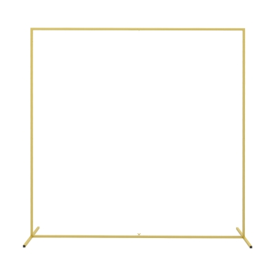 Outsunny 6.6 x 6.6FT Gold Backdrop Stand, Square Metal Wedding Arch for Birthday Party, Bridal Shower, Graduation, Ceremony