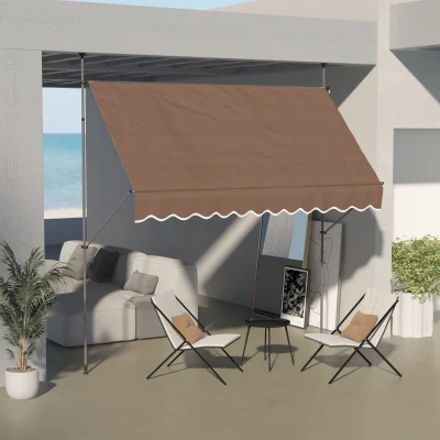 Outsunny 10' Retractable Awning, UV Resistant, Coffee